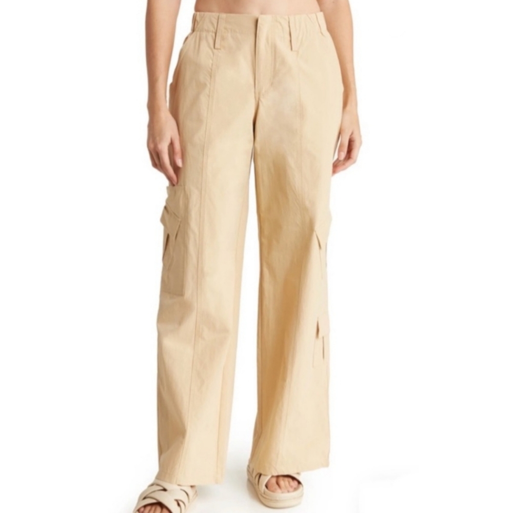 Elodie Tan Wide Leg Cargo Pants